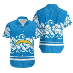 Los-Angeles-Chargers-Hibiscus-Flowers-Hawaiian-Shirt-For-Fans