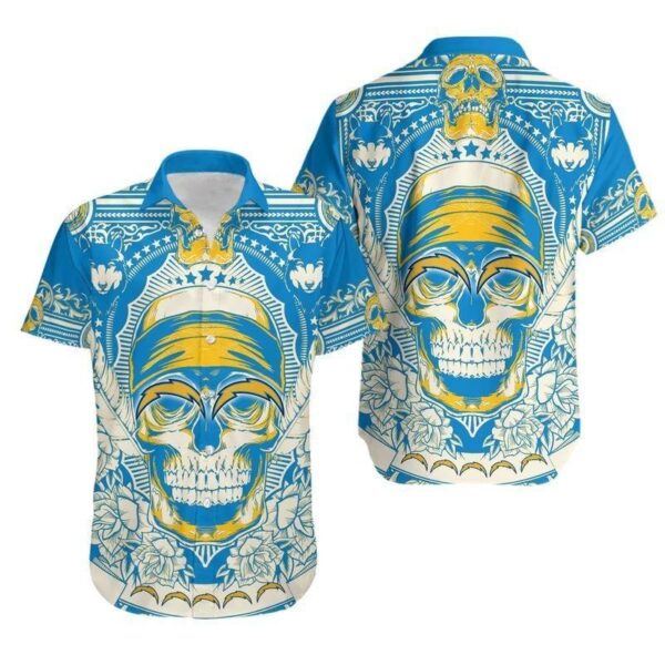 Los-Angeles-Chargers-Skull-NFL-Hawaiian-Shirt-For-Fans-01