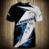 Los Angeles Chargers Thunder graphic football 3d T-shirt custom Los Angeles Chargers Thunder graphic football 3d T shirt custom