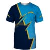Los Angeles Chargers Zigzag graphic Summer football 3d T shirt custom