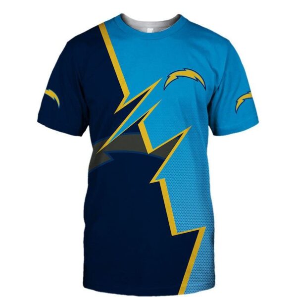 Los Angeles Chargers Zigzag graphic Summer football 3d T shirt custom