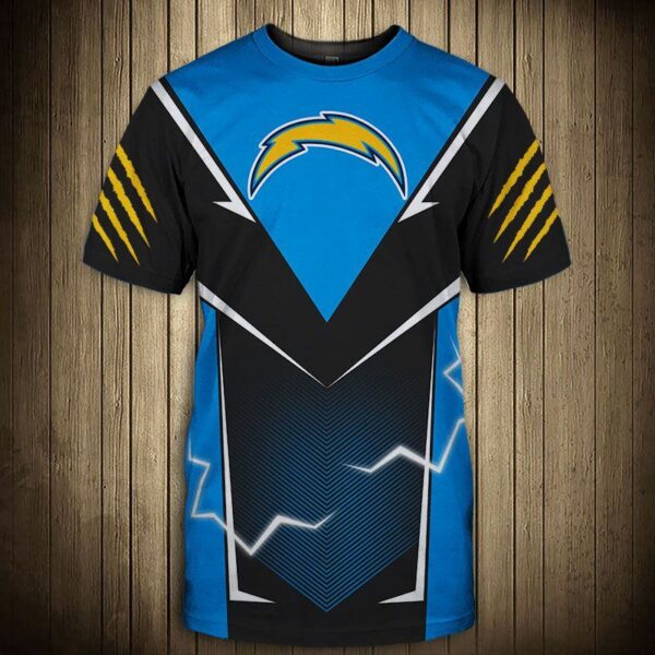 Los Angeles Chargers lightning graphic football 3d T shirts custom