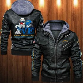 Los-Angeles-Chargers-nfl-Snoopy-Leather-Jacket-custom-For-Fan