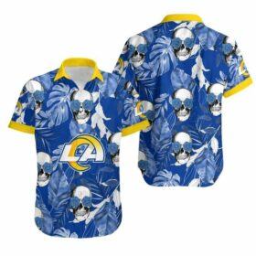 Los-Angeles-Rams-Coconut-Leaves-And-Skulls-Hawaiian-Shirt-For-Fans