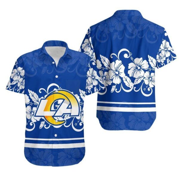 Los Angeles Rams Hibiscus Flowers Hawaiian Shirt For Fans