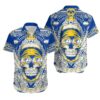 Los Angeles Rams Skull NFL Hawaiian Shirt For Fans Los Angeles Rams Skull NFL Hawaiian Shirt For Fans