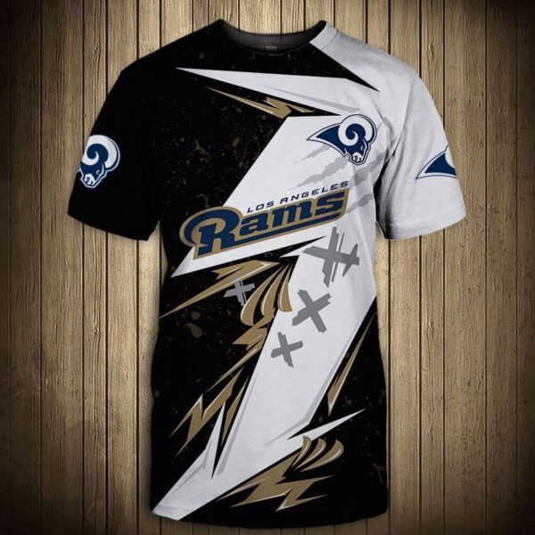 Los Angeles Rams Thunder graphic football 3d T shirt custom