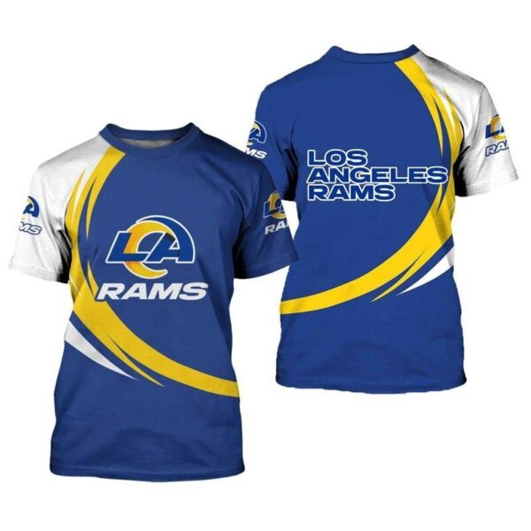 Los Angeles Rams curve Style football 3d T shirt custom
