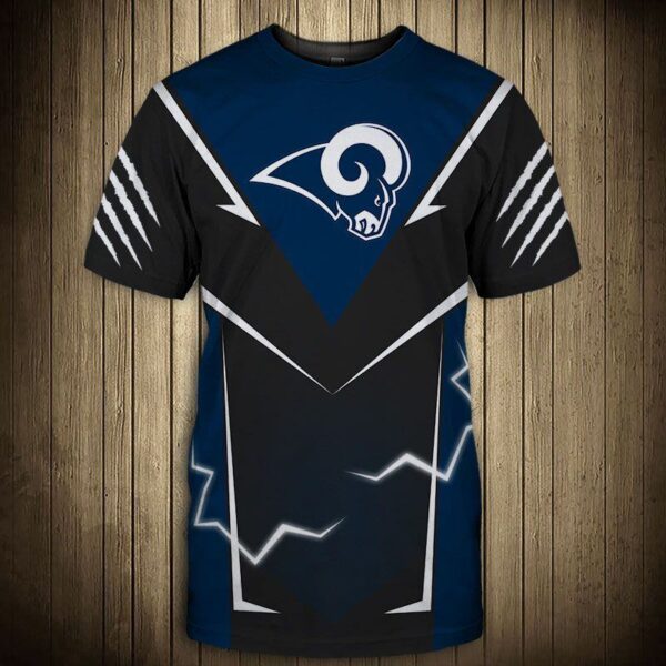 Los Angeles Rams lightning graphic football 3d T shirt custom