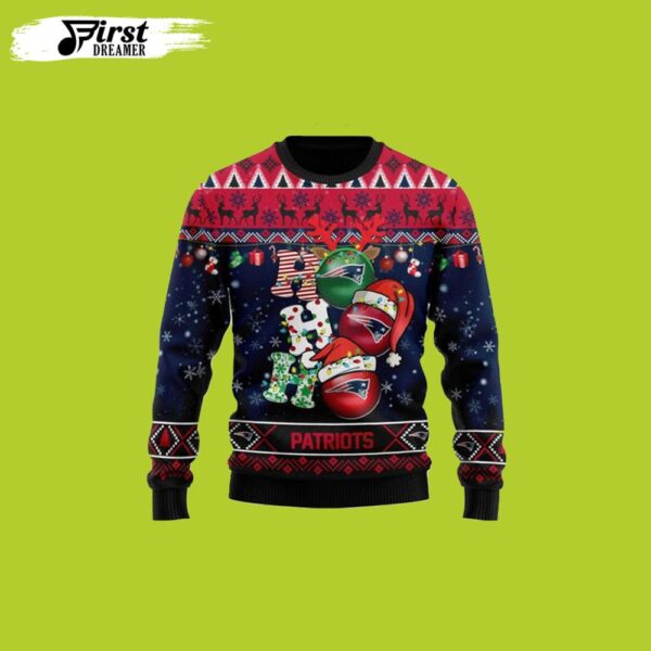 Merry Christmas LOL hoho NFL New England Patriots Ugly Christmas Sweater custom