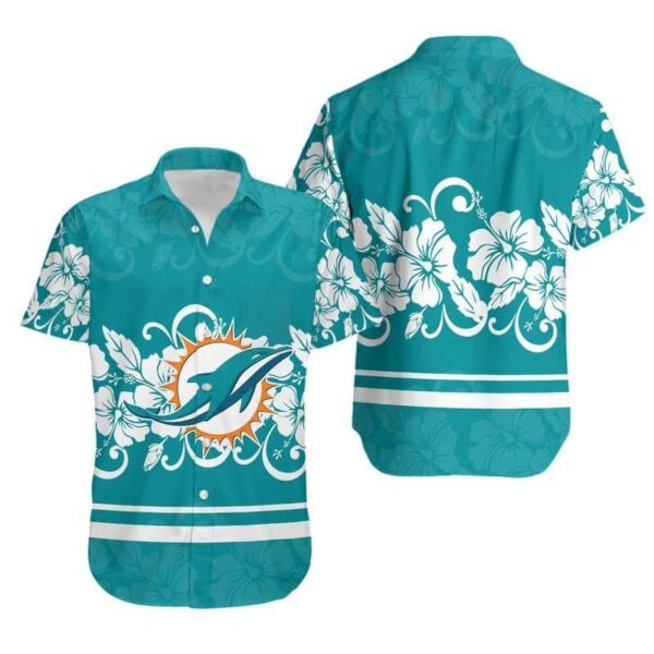 Miami Dolphins Hibiscus Flowers Hawaiian Shirt For Fans