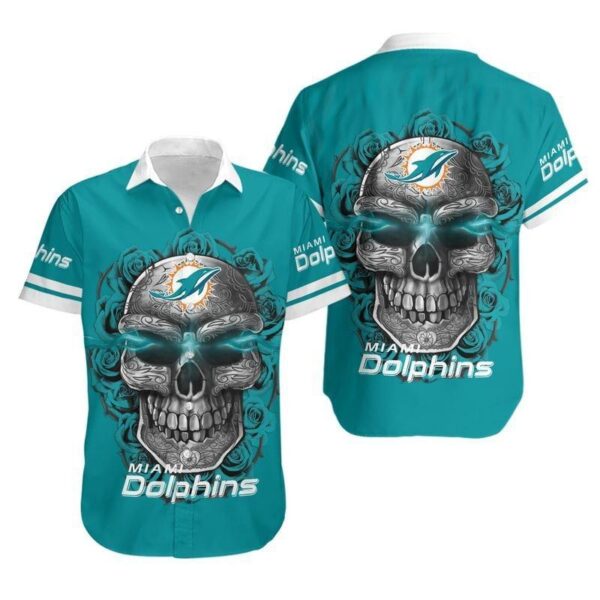 Miami Dolphins Sugar Skull NFL Hawaiian Shirt For Fans