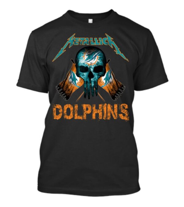 Miami Dolphins T Shirt 01 Skull