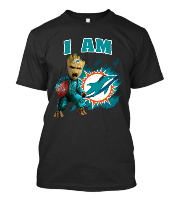 Miami Dolphins T Shirt I Am Groot