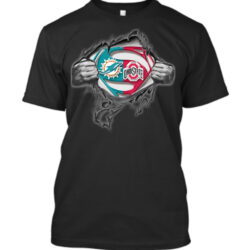 Miami Dolphins T-Shirt Ohio State Buckeyes Super Man