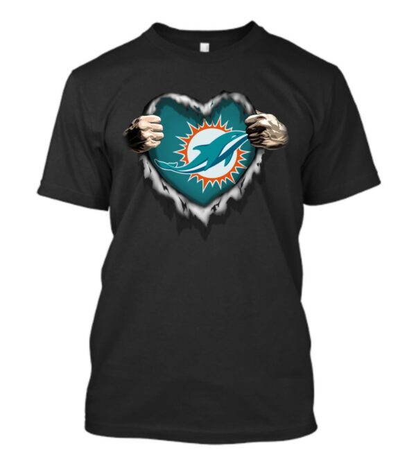 Miami Dolphins T Shirt Ripped