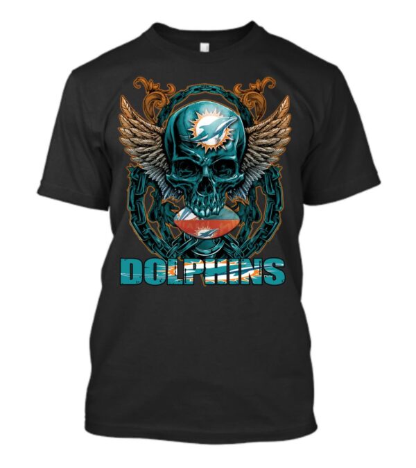 Miami Dolphins T Shirt Skullfb