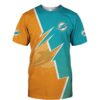 Miami Dolphins football 3d T shirt Zigzag graphic Summer
