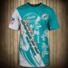 Miami Dolphins football 3d T shirt custom Graphic Cartoon player