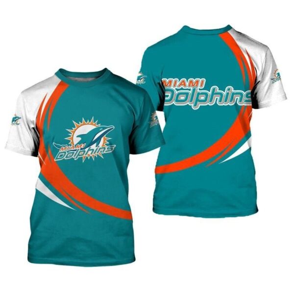 Miami Dolphins football 3d T shirt custom curve Style