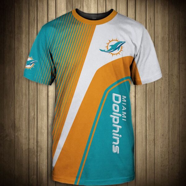 Miami Dolphins football T shirt 3D custom Short Sleeve O Neck