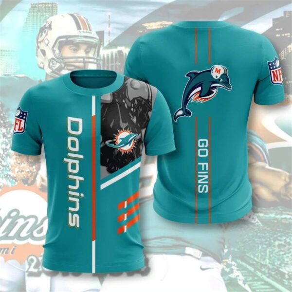Miami Dolphins football custom T shirt 3D Performance