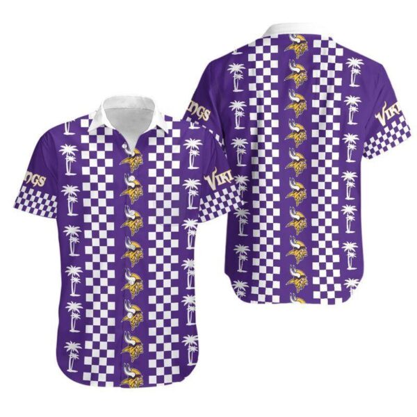 Minnesota Vikings Coconut Trees Hawaiian Shirt For Fans