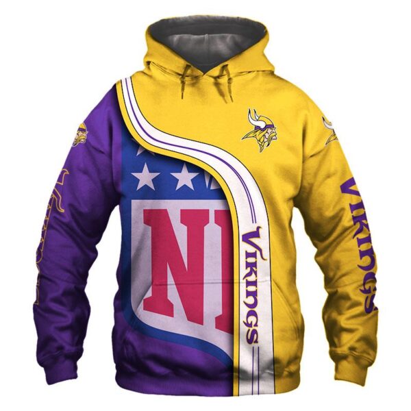 Minnesota Vikings Hoodie 3D Pullover NFL For Fans