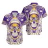 Minnesota Vikings Skull NFL Hawaiian SHirt For Fans Minnesota Vikings Skull NFL Hawaiian SHirt For Fans