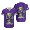 Minnesota Vikings Sugar Skull NFL Hawaiian Shirt For Fans 01 Minnesota Vikings Sugar Skull NFL Hawaiian Shirt For Fans 01
