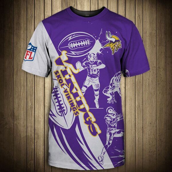 Minnesota Vikings football 3d T shirt Graphic Cartoon player