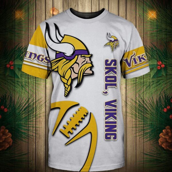 Minnesota Vikings football 3d T shirt Graphic balls