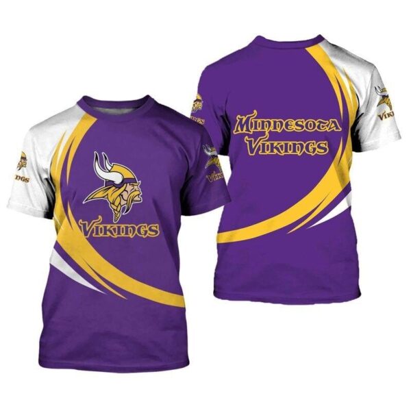 Minnesota Vikings football 3d T shirt curve Style