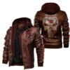 NFL Arizona Cardinals Punisher Skull Leather Jacket custom fan