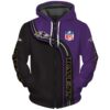 NFL Baltimore ravens soft 3D over print zip HOODIE