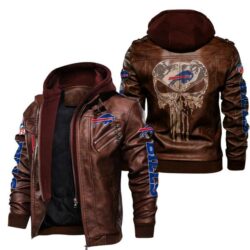 NFL Buffalo Bills Punisher Skull Leather Jacket custom fan