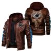 NFL Carolina Panthers Punisher Skull Leather Jacket custom fan