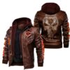 NFL Chicago Bears Punisher Skull Leather Jacket custom fan