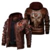 NFL Cincinnati Bengals Punisher Skull Leather Jacket custom fan