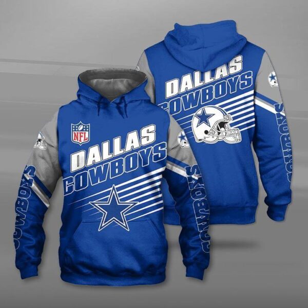 NFL Dallas Cowboys Hoodie Fan Blue 3D
