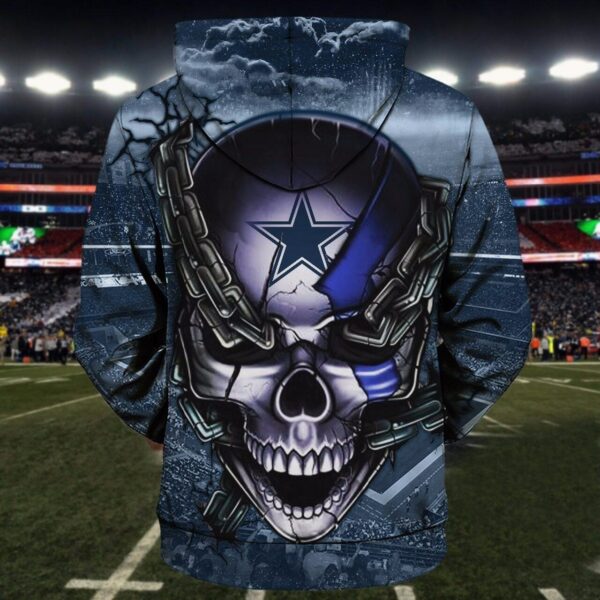 NFL Dallas Cowboys full 3D skull ZIP HOODIE
