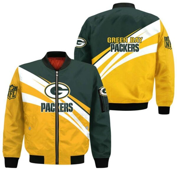 NFL Green Bay Packers Bomber Jacket Limited Edition All Over Print SFi