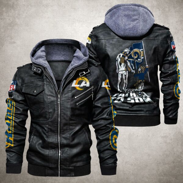 NFL Los Angeles Rams Leather Jacket Black From Father And Son
