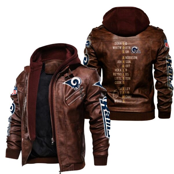 NFL Los Angeles Rams Leather Jacket Brown For Fans
