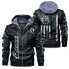 NFL Los Angeles Rams Leather Jacket Flag Black