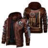NFL Los Angeles Rams Leather Jacket Flag Brown
