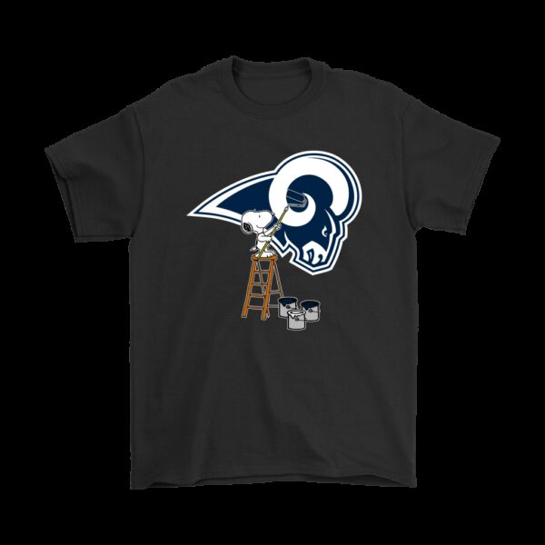 NFL Los Angeles Rams T shirt Snoopy Paints The Logo