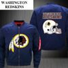NFL Men Washington Redskins Bomber Jacket Blue NFL Men Washington Redskins Bomber Jacket Blue