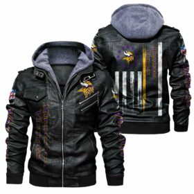 NFL Minnesota Vikings Leather Jacket Black
