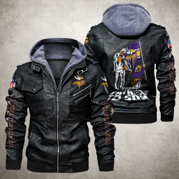 NFL Minnesota Vikings Leather Jacket From Father And Son